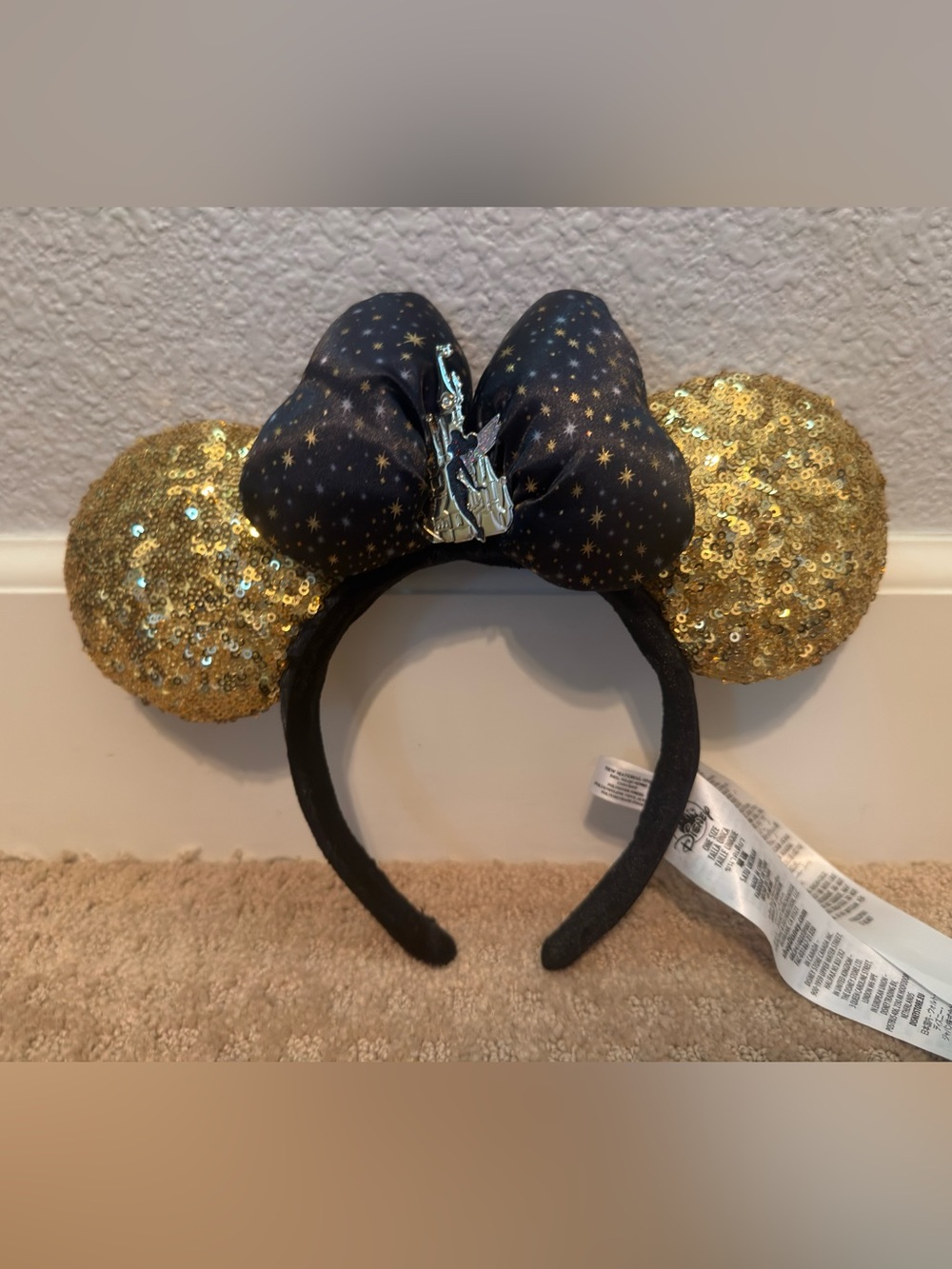 Disneyland Paris 30th Anniversary Black/Gold Sequin Ears